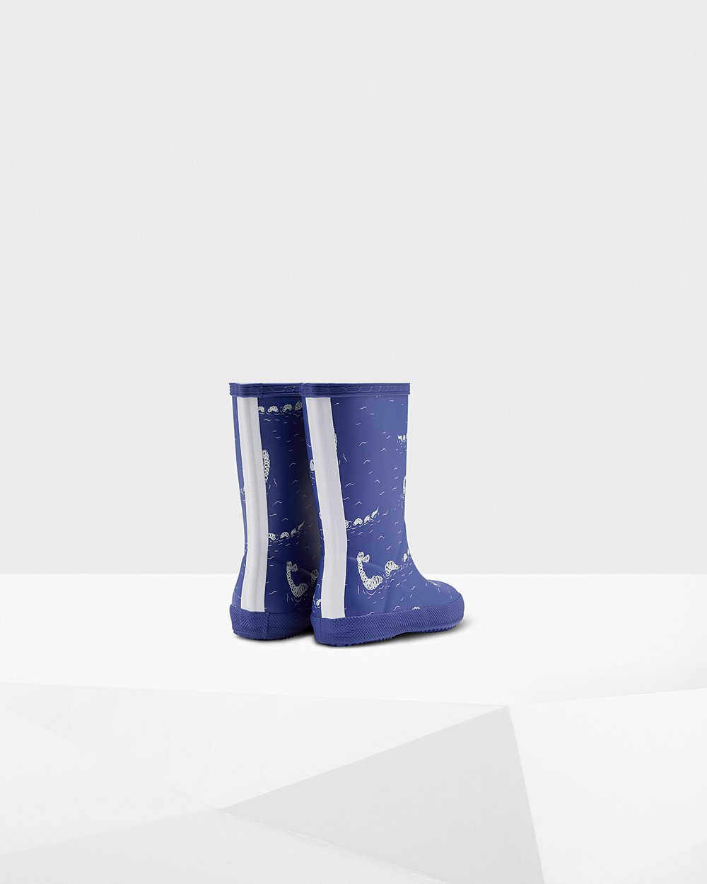 Kids Hunter Original First Classic Nessie Print - Rain Boots Blue - 5219-VDBAT